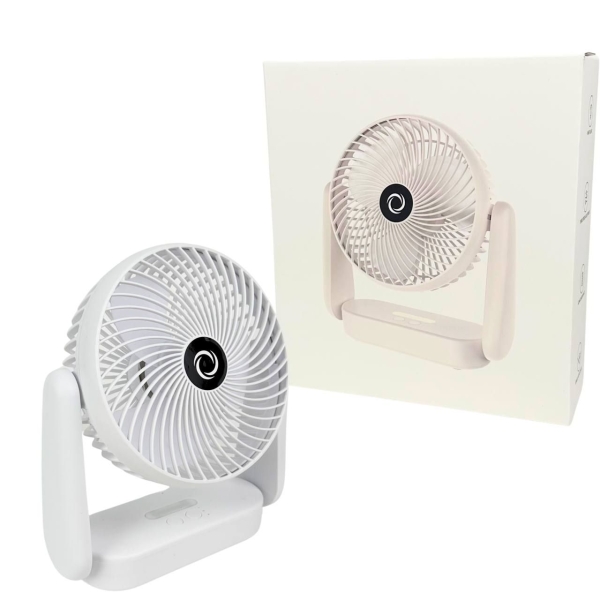 Вентилятор настільний A8802 з підсвіткою діаметр 12 см білий
