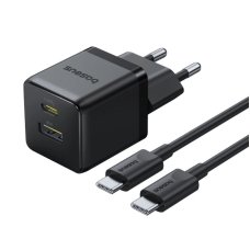 Зарядний пристрій з кабелем Type-C+USB/Type-C 1 м Baseus Palm Fast Charger 30 W 12 V 2.5 А чорний