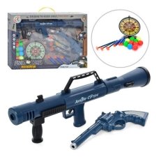 Набір зі зброєю PT015-1 (18шт) гранатомет, револьверв, кульки, кулі, присоски, мішень, кор-ці new