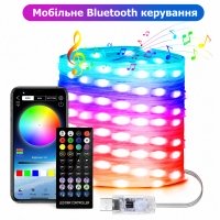 Світлодіодна гірлянда-нитка вулична прозорий дріт 50 LED Smart App Control Bluetooth USB крапля 5 м мульти