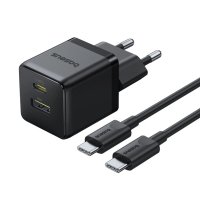 Зарядний пристрій з кабелем Type-C+USB/Type-C 1 м Baseus Palm Fast Charger 30 W 12 V 2.5 А чорний
