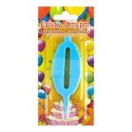 Свічка святкова Цифра 0 з глітером 10 см блакитний