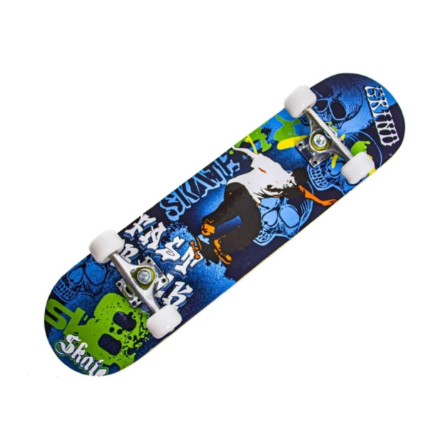 Дерев'яний скейтборд Space Sport "Grind" з PU-колесами Різнобарвний Клен 78х20 см new