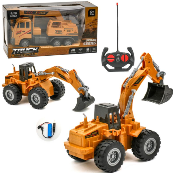 Екскаватор радіокеруванні 23 см 26968-5A-A на акумуляторі світлові ефекти жовтий