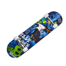 Дерев'яний скейтборд Space Sport "Grind" з PU-колесами Різнобарвний Клен 78х20 см new