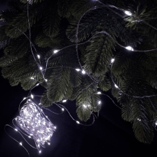 Світлодіодна гірлянда-нитка мідний дріт 100 LED Роса на батарейках 10 м білий