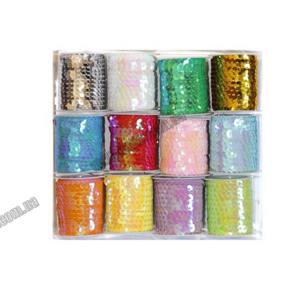 / Стрічка пайетки 5м, 12 шт в коробці (Цена за 1шт)