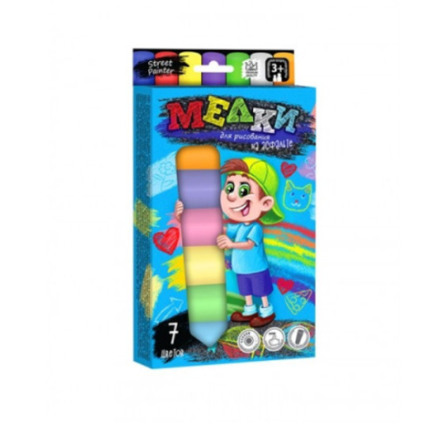 Крейда для малювання на асфальті" велика 7 шт укр (20) MEL-01-05U new