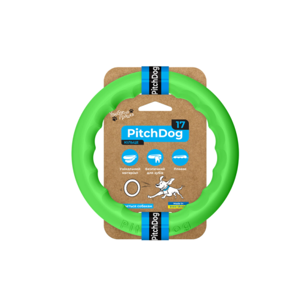 Іграшка-апорт для собак Кільце PitchDog 62365 17 см зелений
