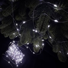 Світлодіодна гірлянда-нитка мідний дріт 400 LED Роса D-Top-18 USB з пультом крапля 40 м білий