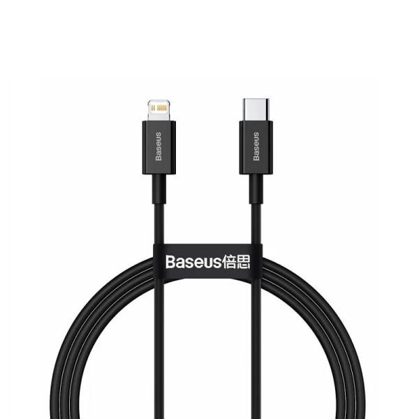 Кабель Type-C/Apple Lightning 1 м Baseus Superior 20 Вт чорний