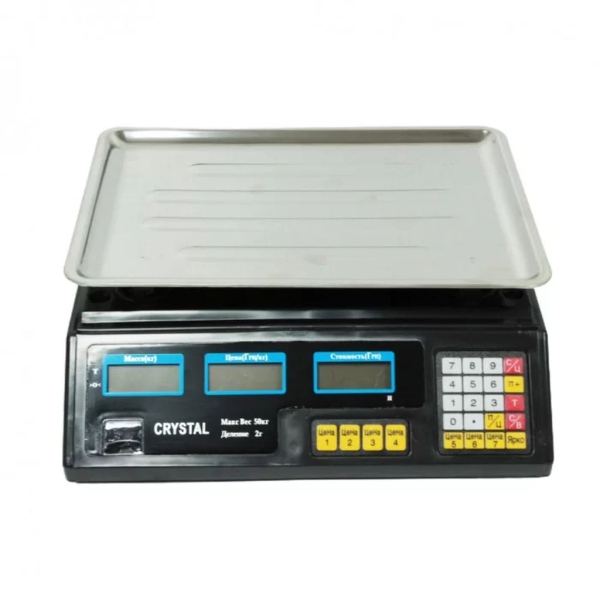 Ваги торговельні електронні до 50 кг Crystal CR-50 точність 2 г чорний