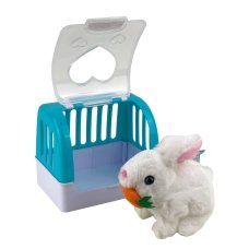 Інтерактивна іграшка Кролик в переносці CH6010 зі звуковими ефектами 16 см білий