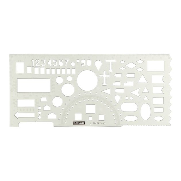 Лінійка офіцерська 20 х 9 см пластикова BuroMAX BM5871-20 прозорий