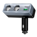 Автомобільний зарядний пристрій USB+Type-C HOCO Z65B Smart з прикурювачами 240 W чорний з сірим Автомобільний зарядний пристрій USB+Type-C HOCO Z65B Smart з прикурювачами 240 W чорний з сірим