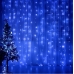 Світлодіодна гірлянда-завіса прозорий дріт 320 LED Magic Lights ліхтарики 3 х 3 м 8 режимів синій