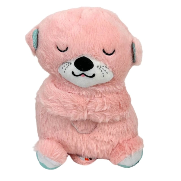 Інтерактивна іграшка-нічник Дихаюча Видра A788 зі звуковими та світловими ефектами 25 см рожевий