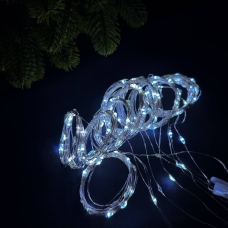 Світлодіодна гірлянда-завіса мідний дріт 200 LED Euro Led USB з пультом крапля 3 х 2 м білий
