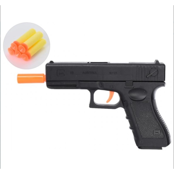 / Пістолет 18см м'які кулі-присоски 5шт, в пакеті (781-1-288)