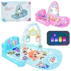Килимок для немовлят, підвіски, дзеркальце, музика, світло, на бат-ці, 2 кольори, в кор-ці, 804A new