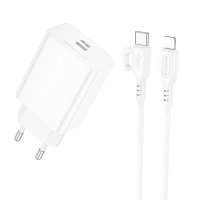 Зарядний пристрій з кабелем Type-C/Apple Lightning 1 м BOROFONE BA21A Pro Long 20 W 12 V 1.67 А білий