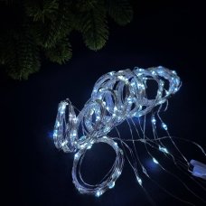 Світлодіодна гірлянда-завіса мідний дріт 200 LED Euro Led USB з пультом крапля 3 х 2 м білий