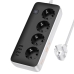 Мережевий фільтр-подовжувач 4 розетки HOCO AC21 Sunlight 3хUSB/Type C 10 А 3 м чорний