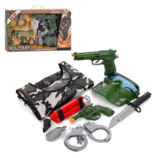 Набір зі зброєю JS010-12A (18шт) військовий, жилет, пістолет, револьвер, маска, ніж, наручники new