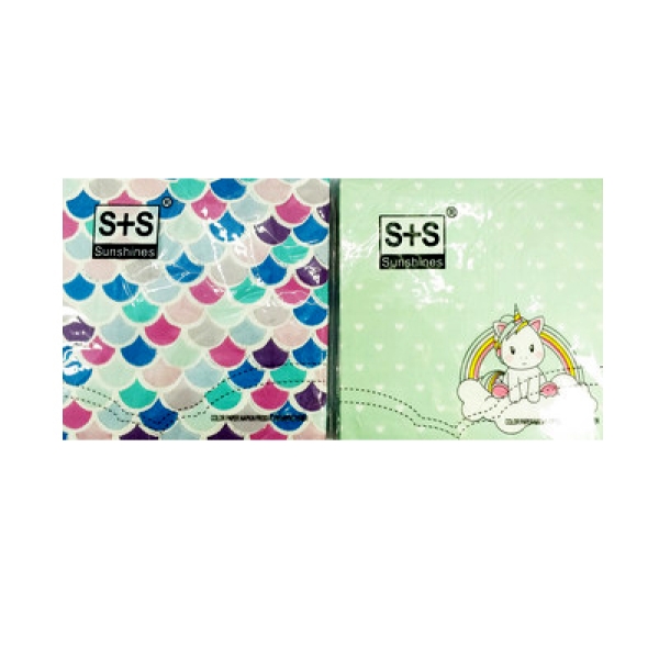 / Серветки луска русалки, 33*33см, 20шт, кольоровий