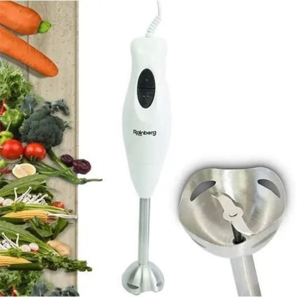 / Блендер металевий занурювальний з чашею Rainberg RB-6210 600 Вт з низьким рівнем шуму