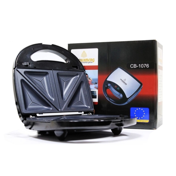 Мультимейкер 4в1 Crownberg CB-1076 антипригарне покриття 750 Вт чорний зі сріблястим