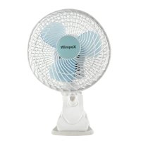 Вентилятор настільний Wimpex WX-707 на прищіпці діаметр 18 см білий з блакитним