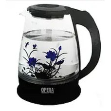 / Електрочайник скляний Opera OP-880 2000 Вт, 2 л, метал, прозорий