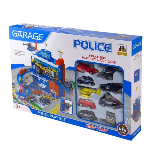 Іграшковий набір Гараж Police 566-14 3 поверхи блакитний