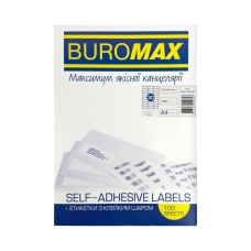 Етикетки самоклейні А4 70 х 29.7 мм BUROMAX ВМ2846 100 аркушів 3000 шт білий