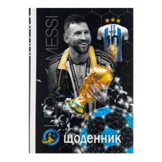 Щоденник учнівський 40 аркушів А5 Football League 23011 тверда обкладинка чорний з блакитним