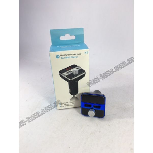 / Зарядка в машину від прикурювача X9 (2USB 2.1A) MicroSD FM MP3 індикатор