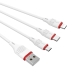 Кабель 3в1 USB/Apple Lightning+Type-C+microUSB 1 м BOROFONE BX17 білий