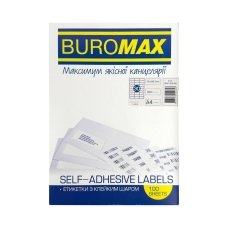 Етикетки самоклейні А4 70 х 29.7 мм BUROMAX ВМ2846 100 аркушів 3000 шт білий