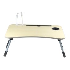 Столик-підставка для ноутбука USB з ліхтариком та вентилятором 60 х 40 х 26 см білий