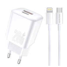 Мережевий зарядний пристрій з кабелем WUW-T104L PD20W A+C Lightning kit new