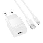 Зарядний пристрій з кабелем USB/microUSB 1 м BOROFONE BAS71A Source 10.5 W 5 V 2.1 А білий