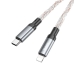 Кабель Type-C/Apple Lightning 1 м HOCO U112 Shine PD 20 Вт 3 А з підсвічуванням сірий