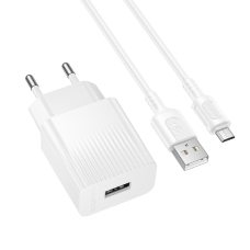 Зарядний пристрій з кабелем USB/microUSB 1 м BOROFONE BAS71A Source 10.5 W 5 V 2.1 А білий