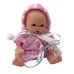 Пупс Baby Toys YD1350-6 у рожевому халатику з коляскою шарнірний 12 см