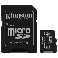 Карта пам'яті 64 GВ Kingston Canvas Select Plus A1 МicroSDXC UHS-I Сlass 10 з адаптером чорний