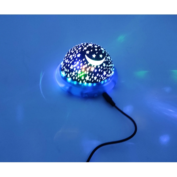 / Проектор ночник Звездное Небо детский Mini Kosmos НЛО мульти корпус синий