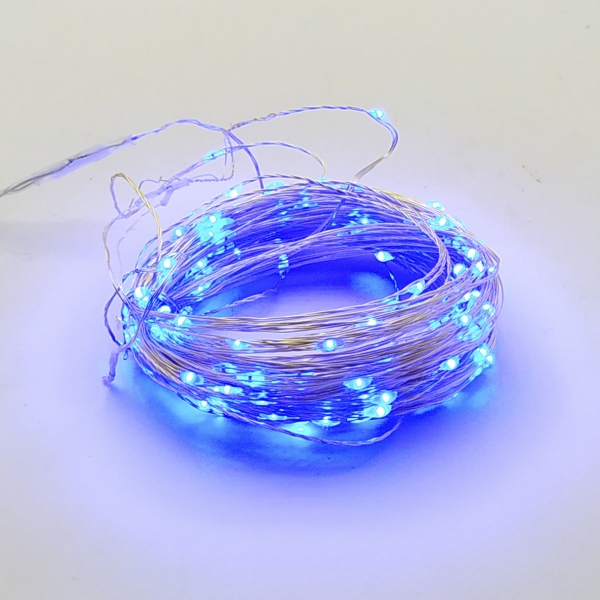 / Світлодіодна гірлянда-нитка прозорий дріт "Крапля роси" 200 LED Euro Led 20 м синій