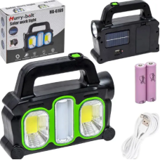 Портативний акумуляторний ліхтар-прожектор із сонячною батареєю HB-6168 Powerbank new