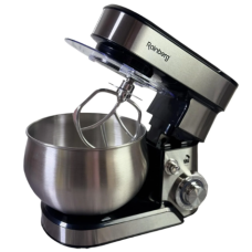 Міксер-тістоміс стаціонарний з чашею Rainberg RB-8086 планетарне обертання 3800 Вт 6 швидкостей сріблястий з чорним